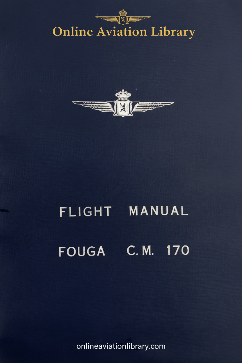 Fouga C.M. 170 Flight Manual Standard Cover Page