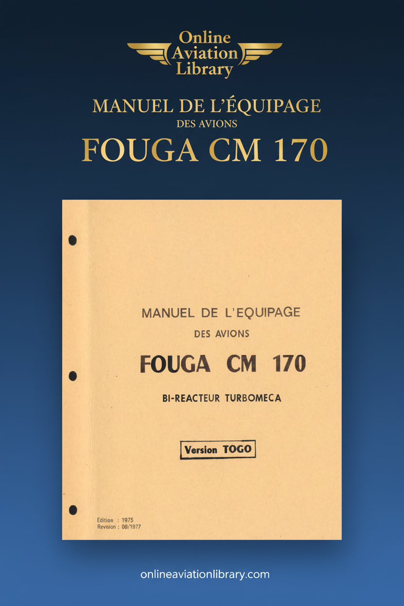 Fouga CM 170 Manuel de l'Equipage Standard Cover Page
