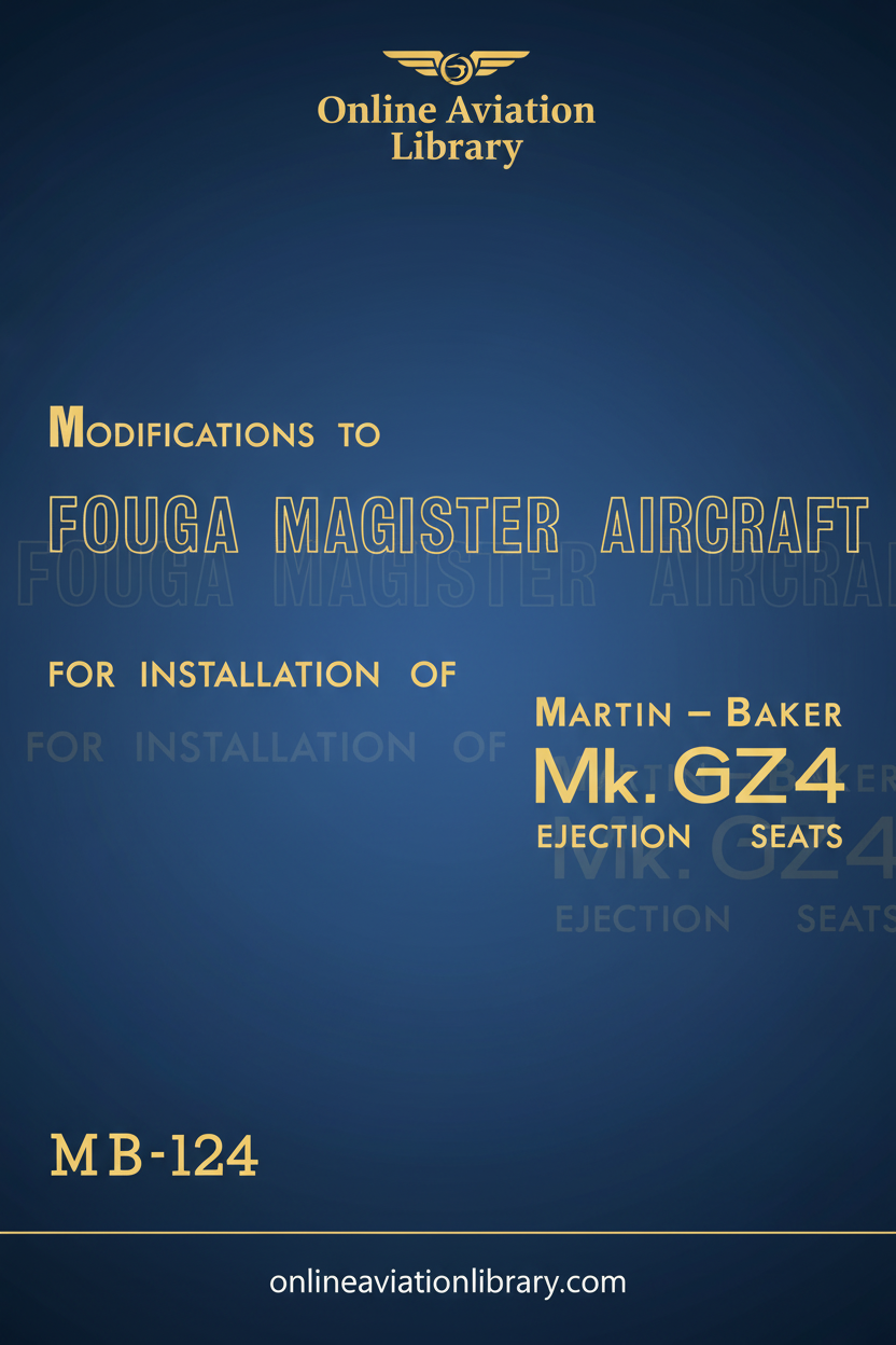 Fouga Magister Martin-Baker GZ4 Modifications Standard Cover Page