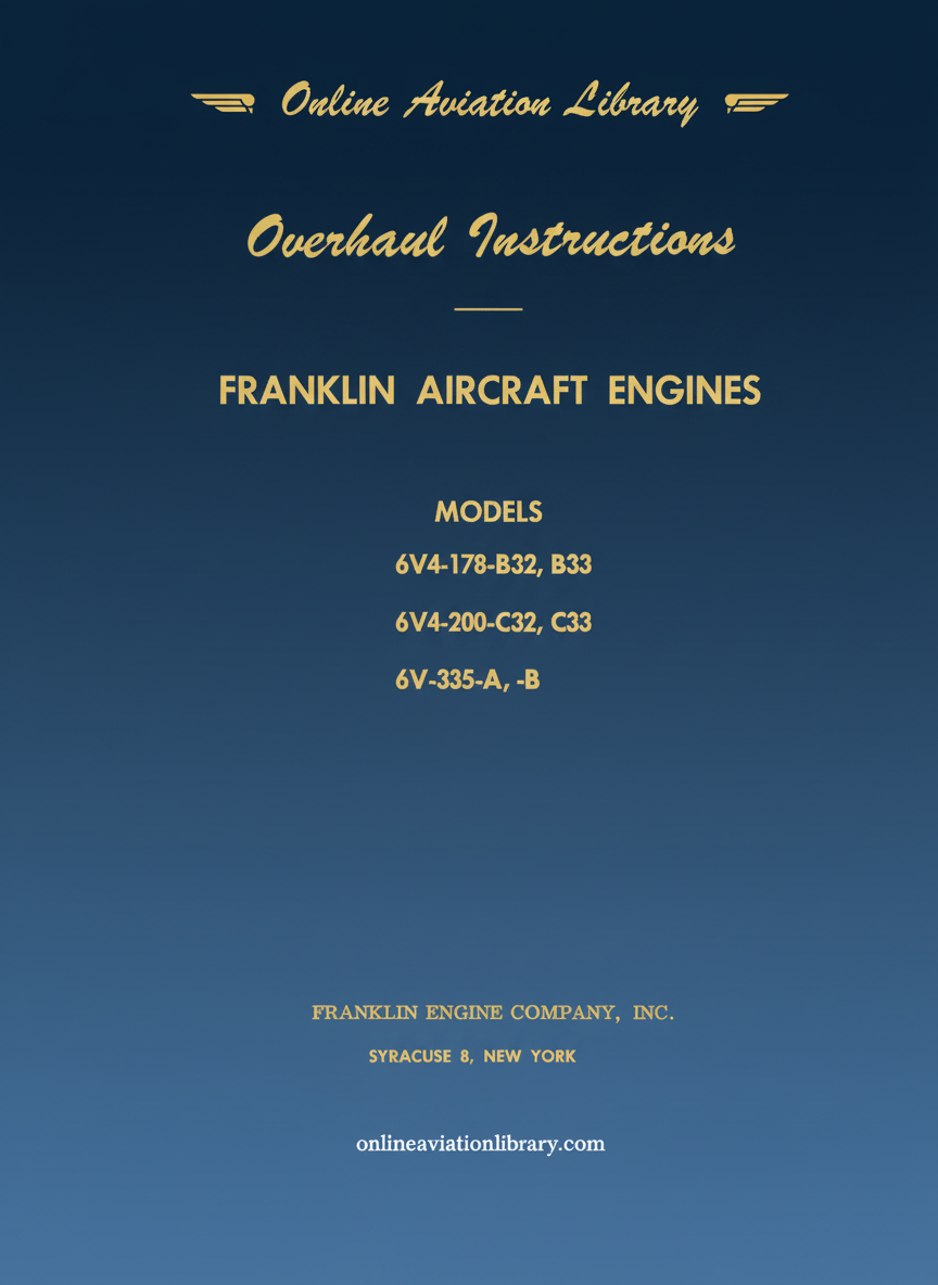 Franklin 6V4-178/200/335 Overhaul Instructions Cover