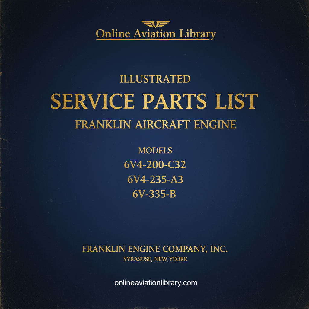 Franklin Aircraft Engine Illustrated Service Parts List Cover