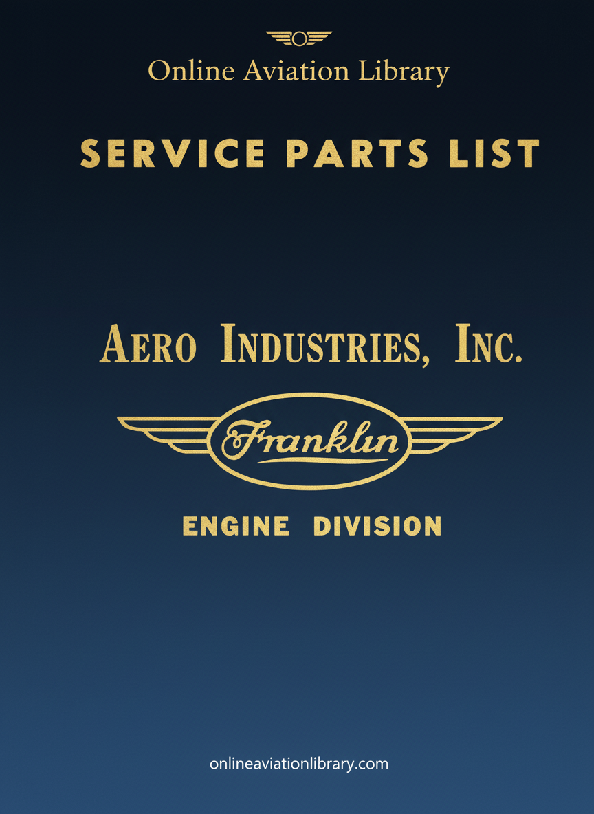 Franklin Service Parts List Cover