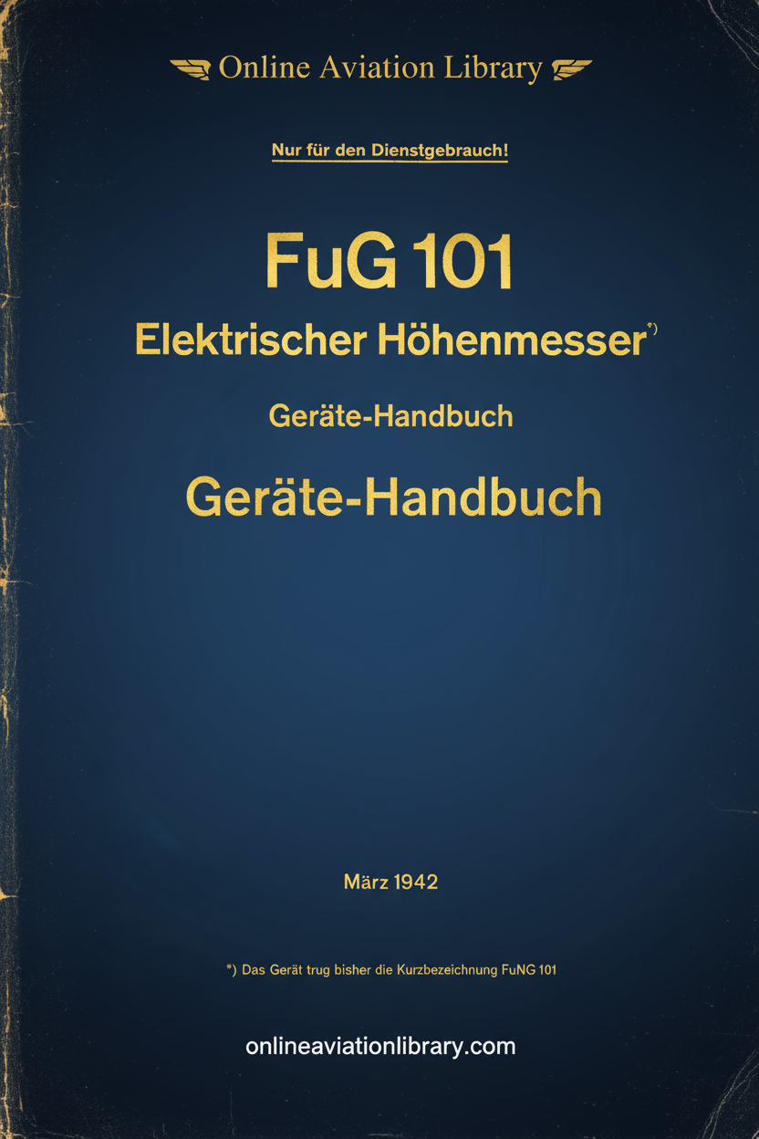 FuG 101 Electric Altimeter Manual Cover Page