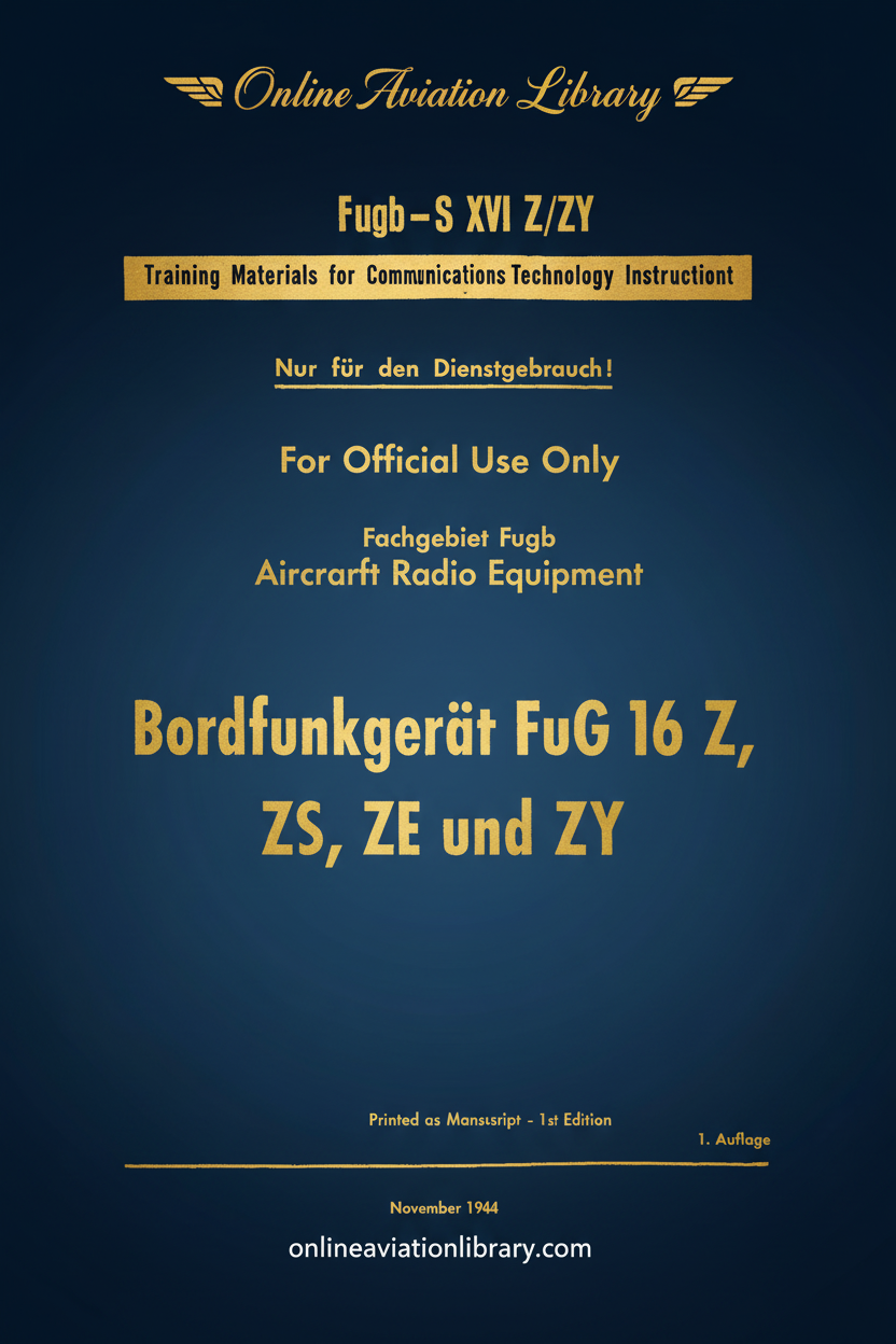 FuG 16 Radio Equipment Manual Cover Page
