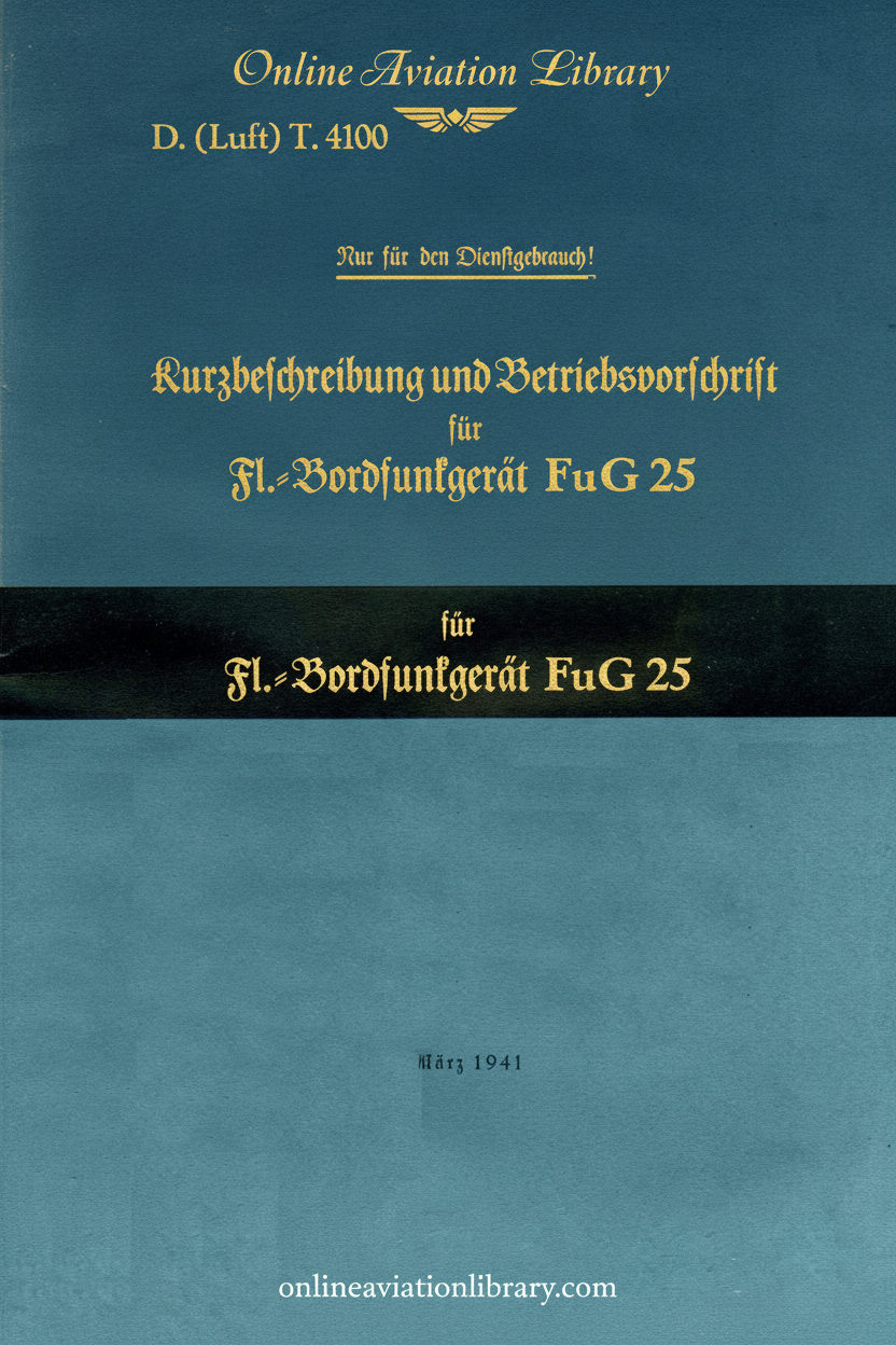FuG 25 Radio Equipment Manual Cover Page