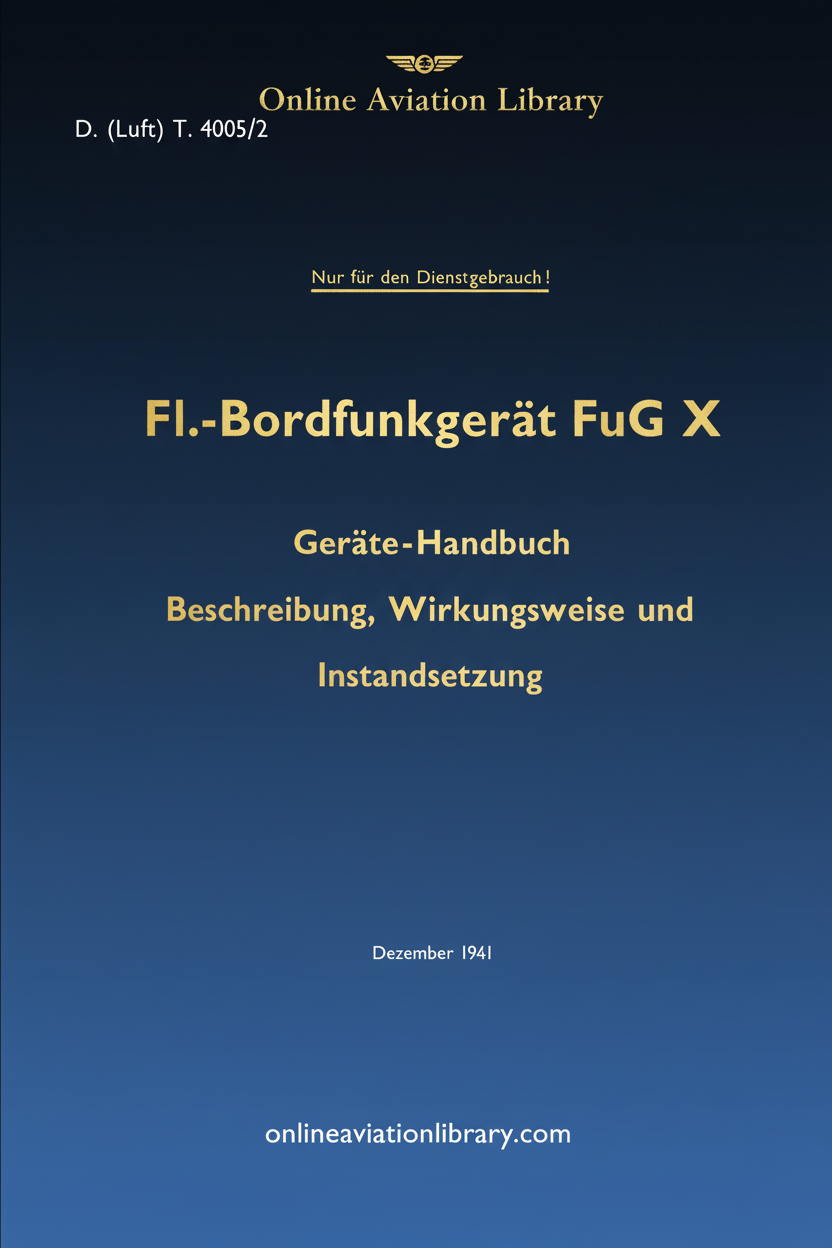 FuG X Aircraft Radio Equipment Manual Cover Page