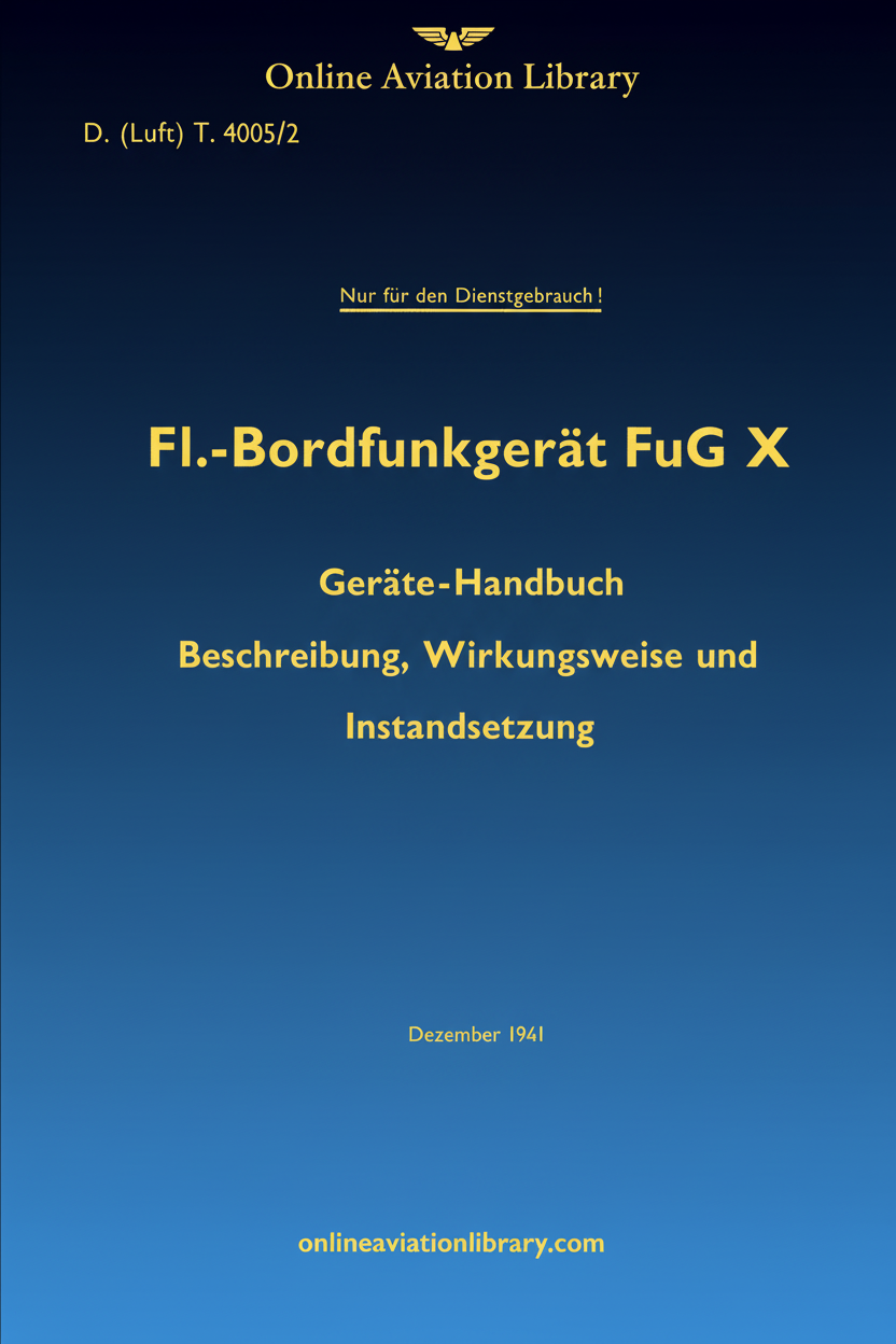 FuG X Aircraft Radio Equipment Manual Cover Page