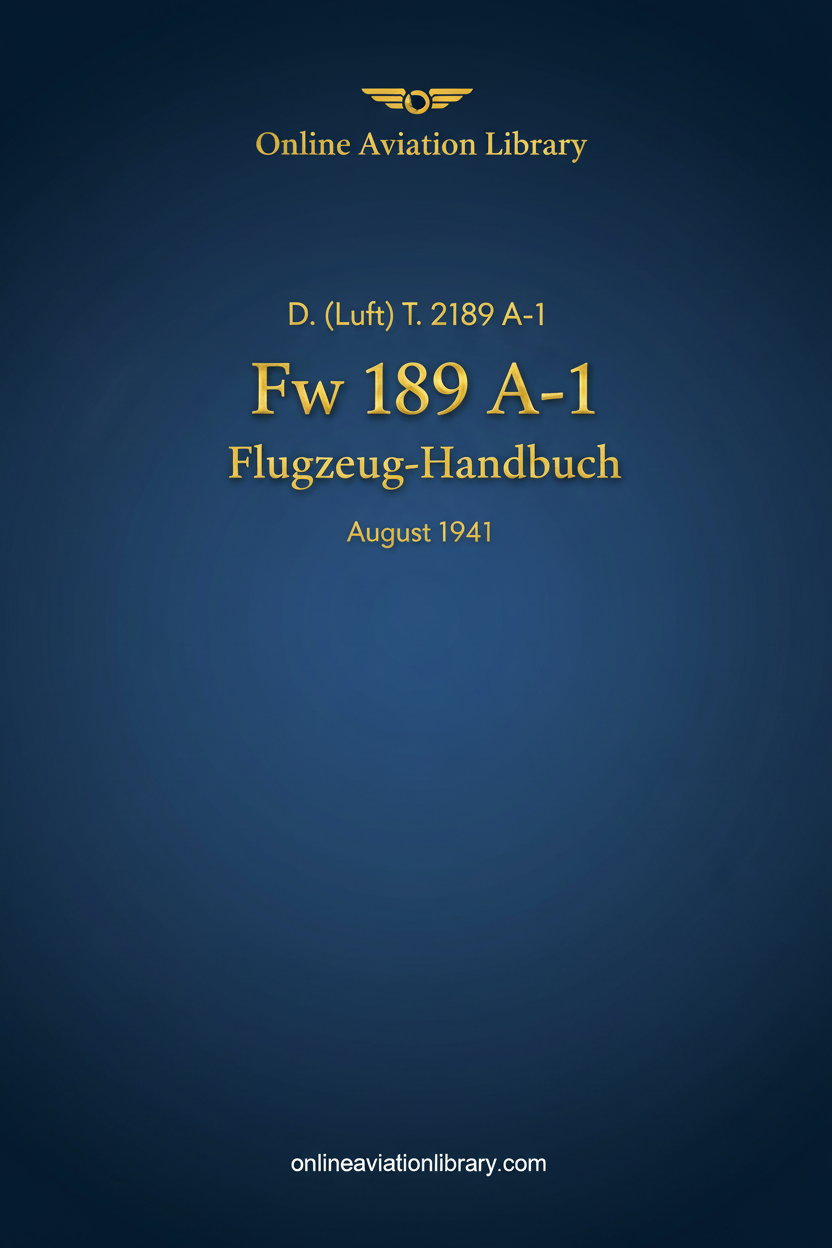Fw 189 A-1 Flugzeug-Handbuch Cover