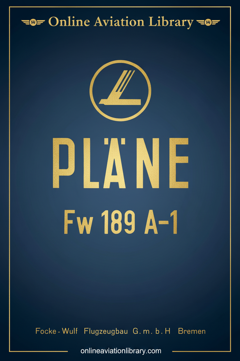 Fw 189 A-1 Pläne Manual Cover