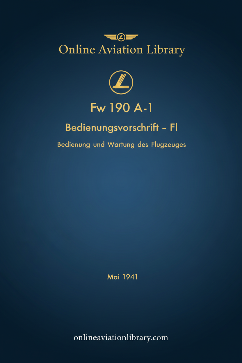 Fw 190 A-1 Bedienungsvorschrift Cover Page
