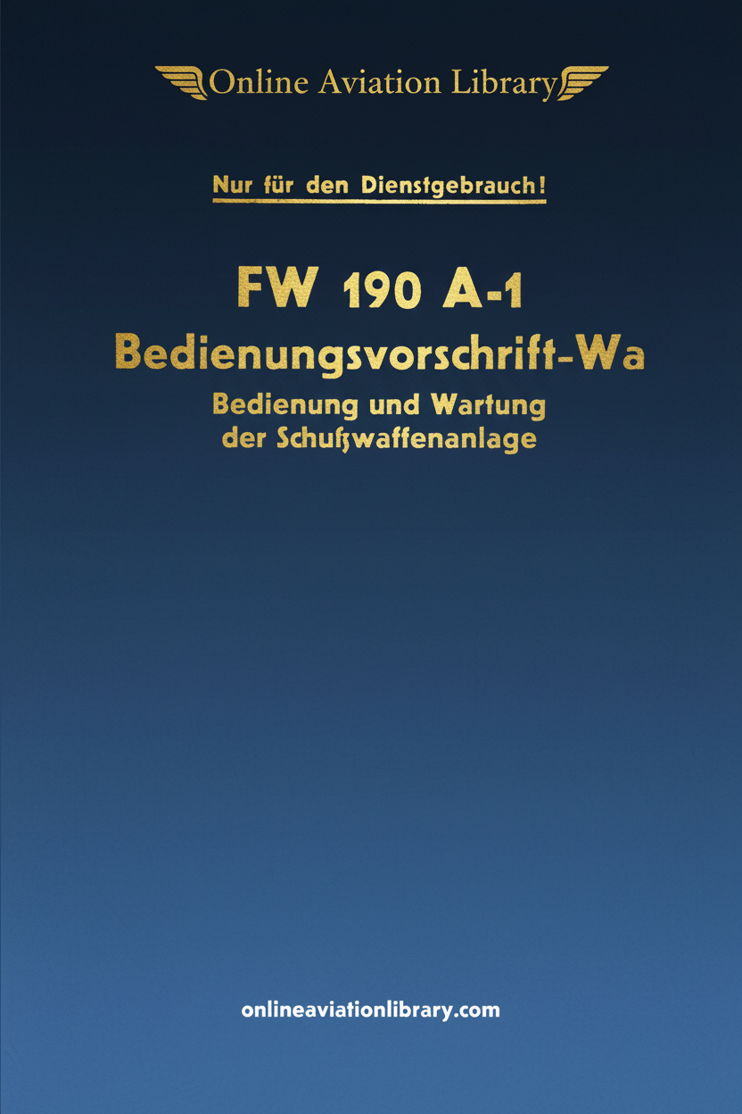 Fw 190 A-1 Bedienungsvorschrift-Wa Cover Page