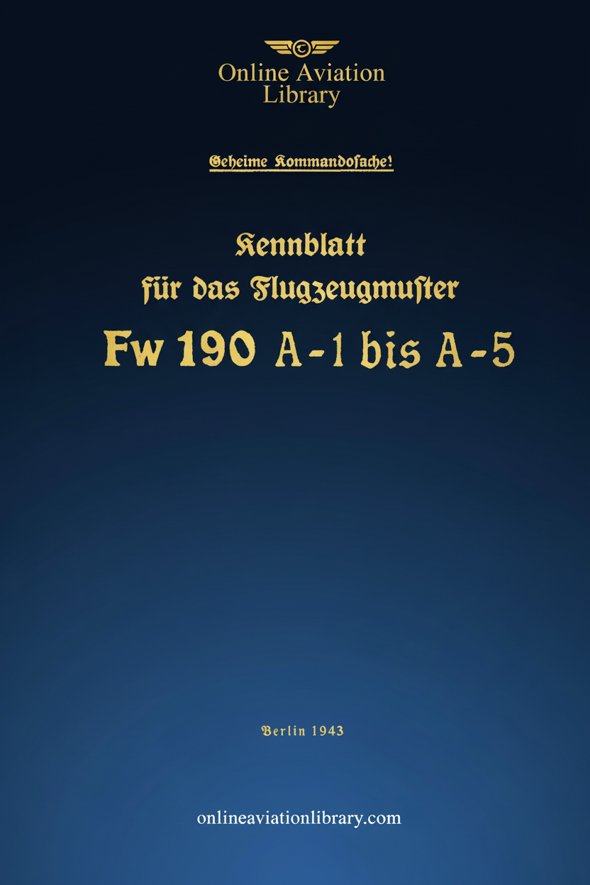 Fw 190 A-1 to A-5 Manual Cover Page