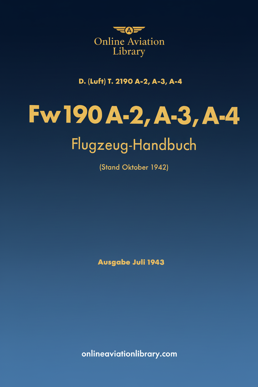 Fw 190 A-2, A-3, A-4 Flugzeug-Handbuch Cover Page