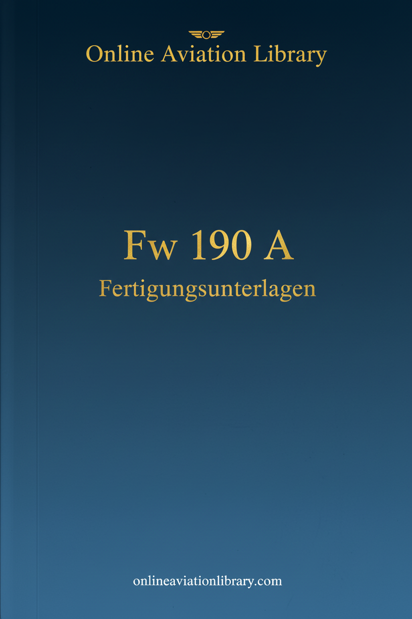 Fw 190 A Fertigungsunterlagen Cover Page