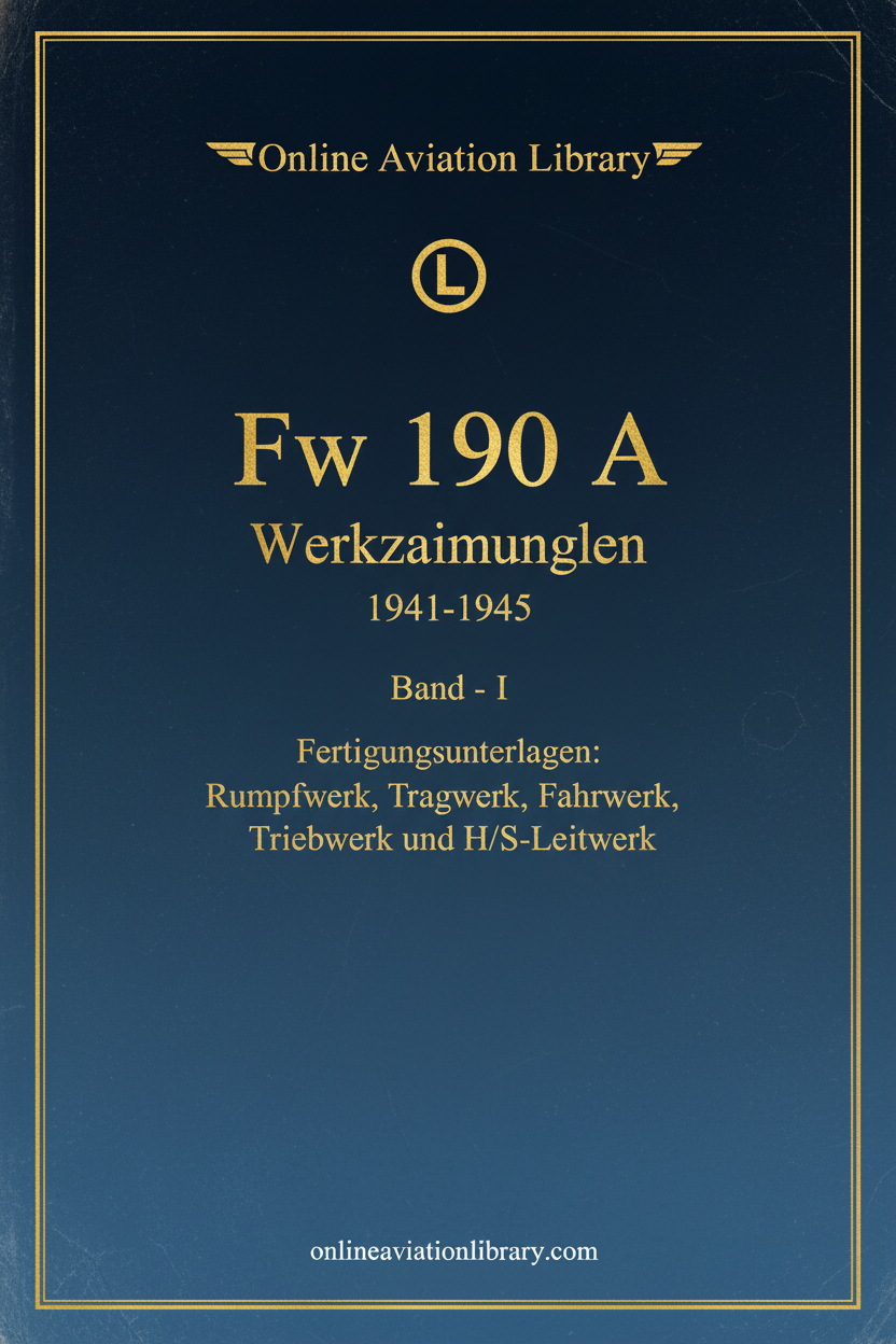 Fw 190 A Werkzeichnungen Band I Cover Page