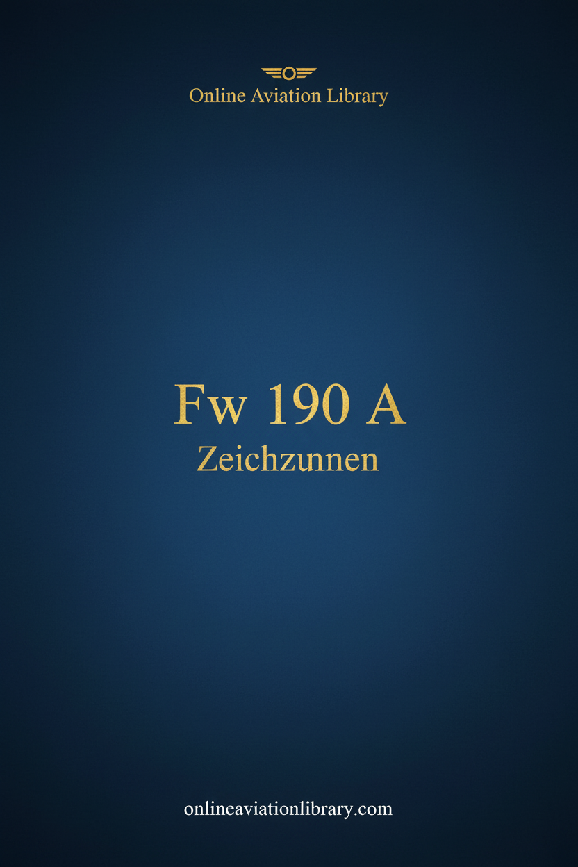 Fw 190 A Zeichnungen Cover Page