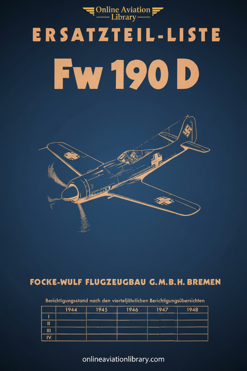 Fw 190 D Ersatzteil-Liste Cover Page