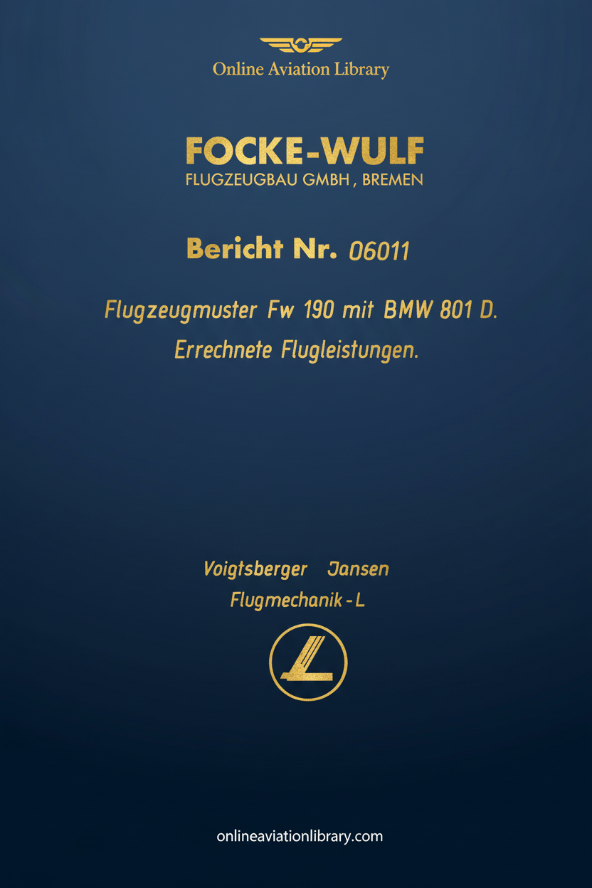 Fw 190 Errechnete Flugleistungen Cover Page