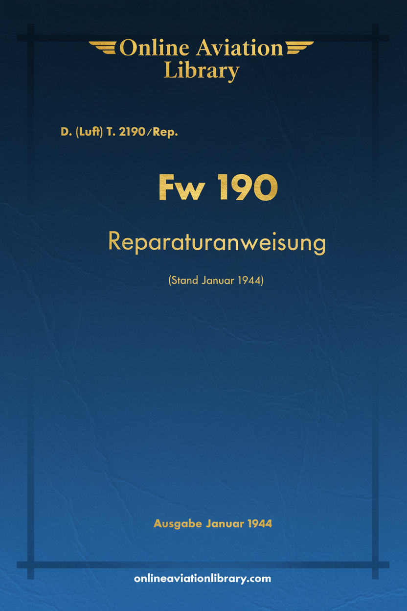 Fw 190 Reparaturanweisung Cover Page