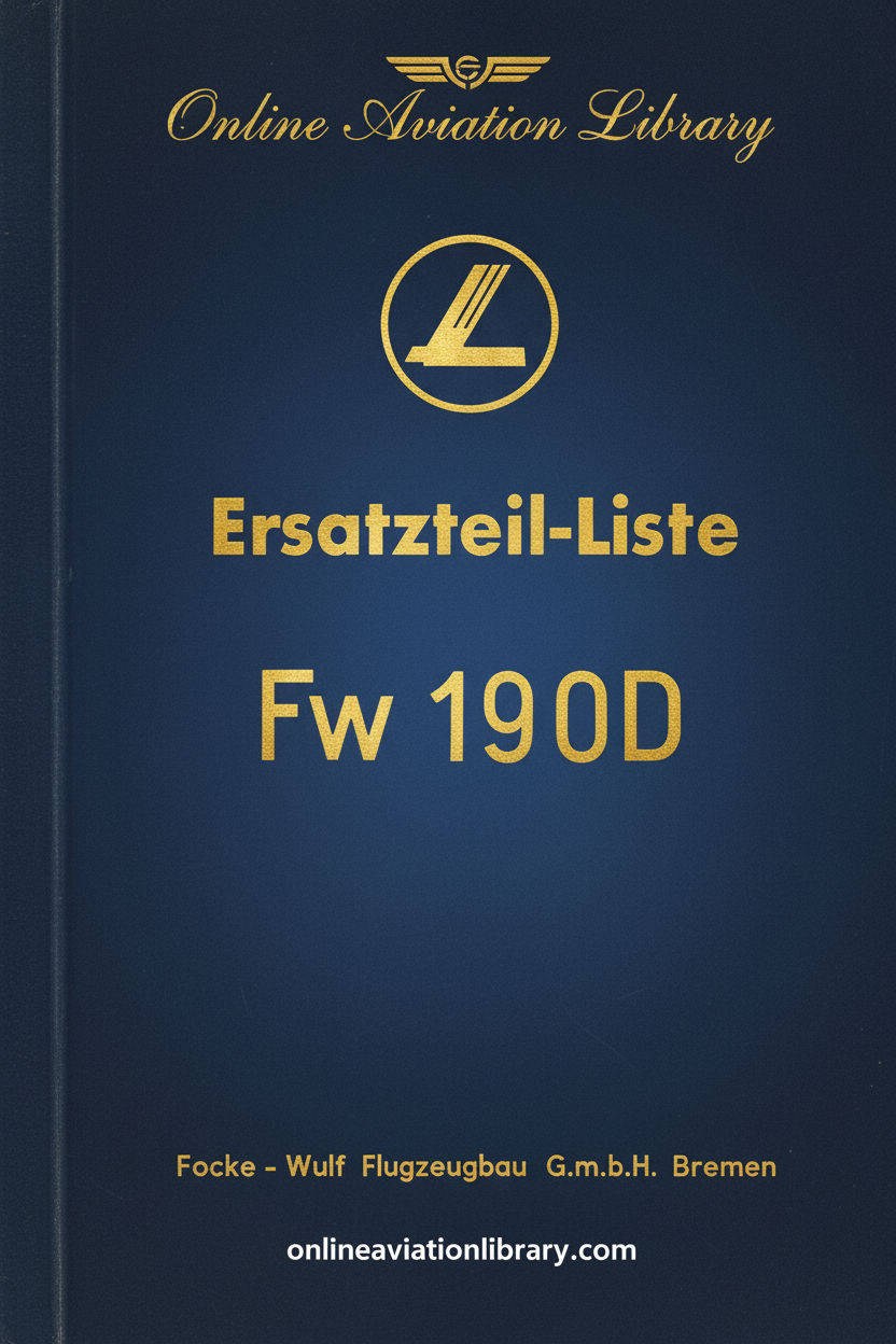 Fw 190D Ersatzteil-Liste Cover Page