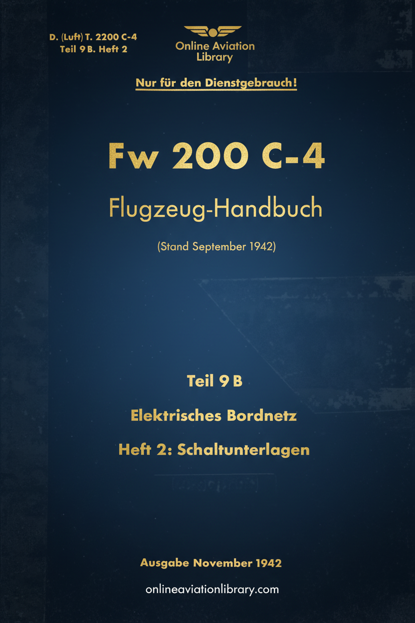 Fw 200 C-4 Electrical Systems Manual Cover