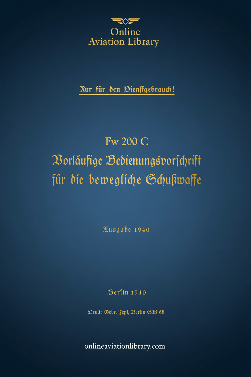 Fw 200 C Defensive Armament Manual Cover