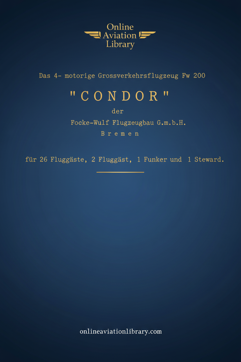 Fw 200 Condor Brief Description Cover