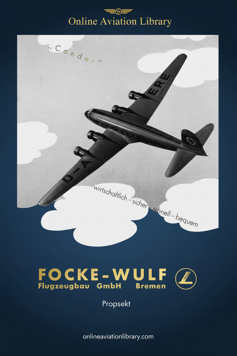 Fw 200 Condor Promotional Brochure Cover