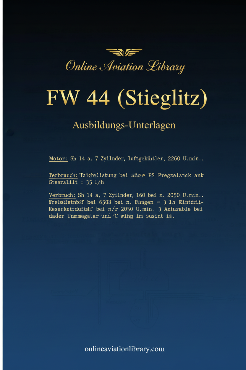 Fw 44 Stieglitz Ausbildungs-Unterlagen Cover Page