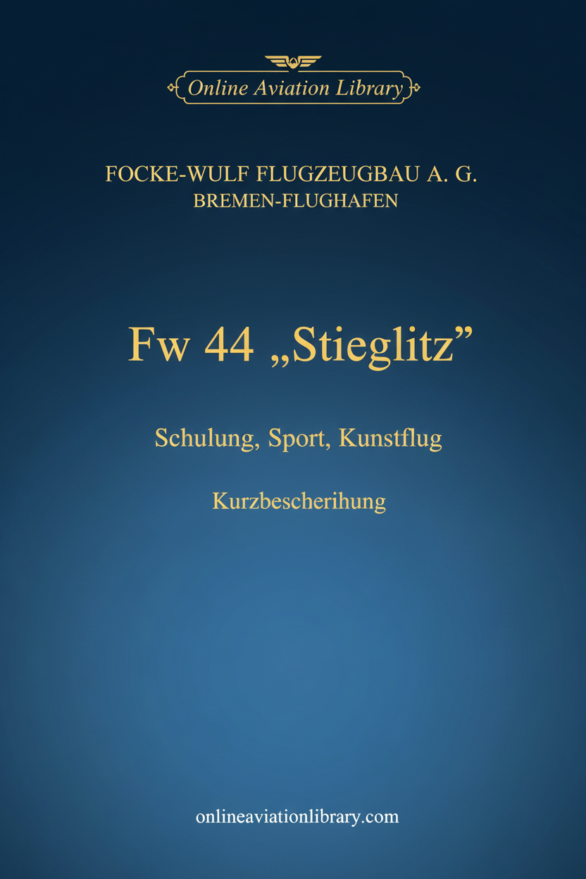 Fw 44 Stieglitz Kurzbeschreibung Cover Page