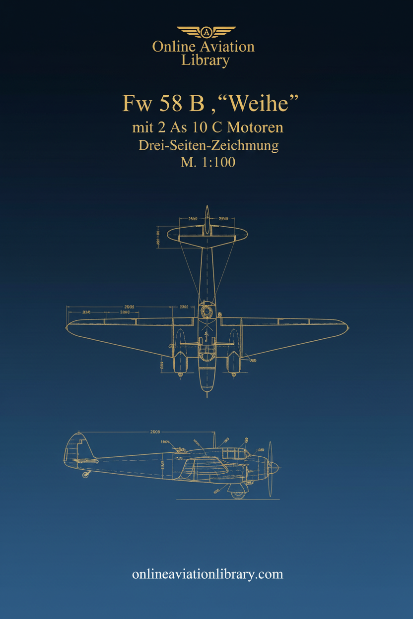 Fw 58 B Weihe Three-View Drawing Cover Page