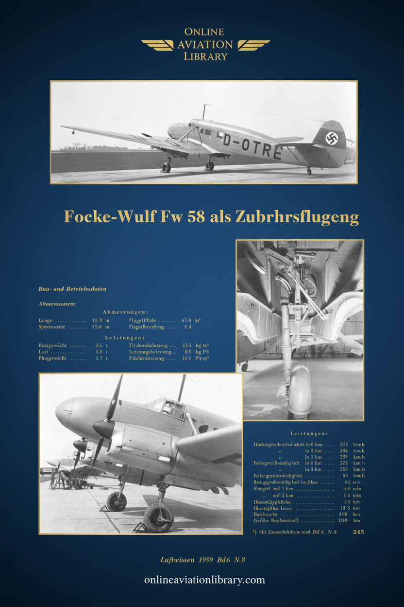 Fw 58 Luftwissen 1939 Cover Page