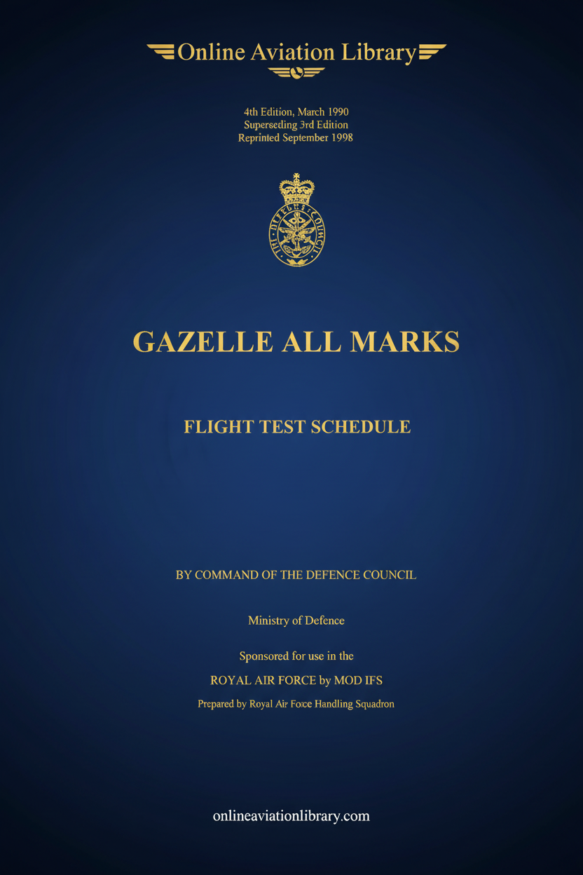Gazelle Flight Test Schedule Cover Page