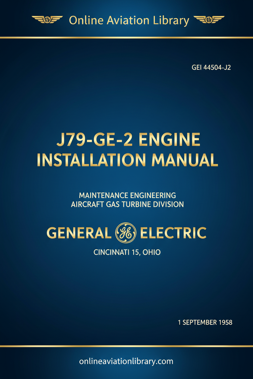 GE J79-GE-2 Engine Installation Manual - Cover Page 1 Blue