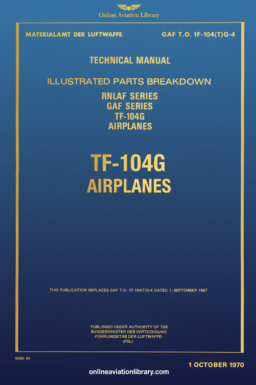 German Luftwaffe TF-104G Illustrated Parts Breakdown Cover Page
