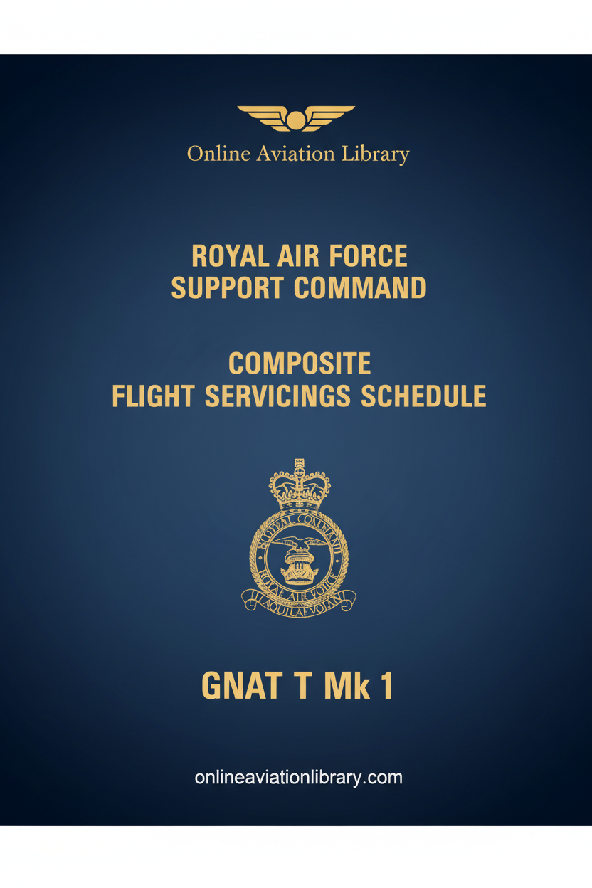 Gnat T Mk 1 Flight Servicings Schedule Standard Cover Page