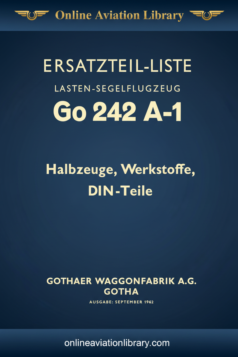 Go 242 A-1 Ersatzteil-Liste Standards Cover