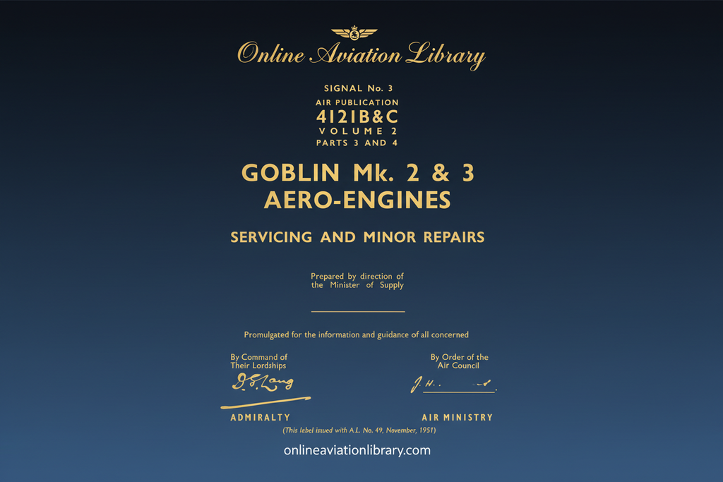 Goblin Mk. 2 & 3 Aero-Engines Servicing and Minor Repairs Cover Page