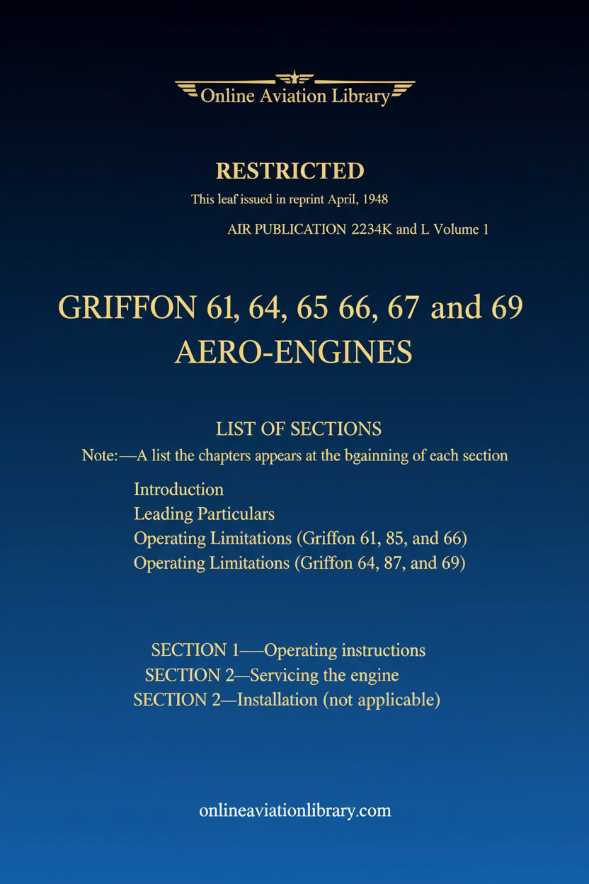 Griffon Aero-Engines Manual Cover Page