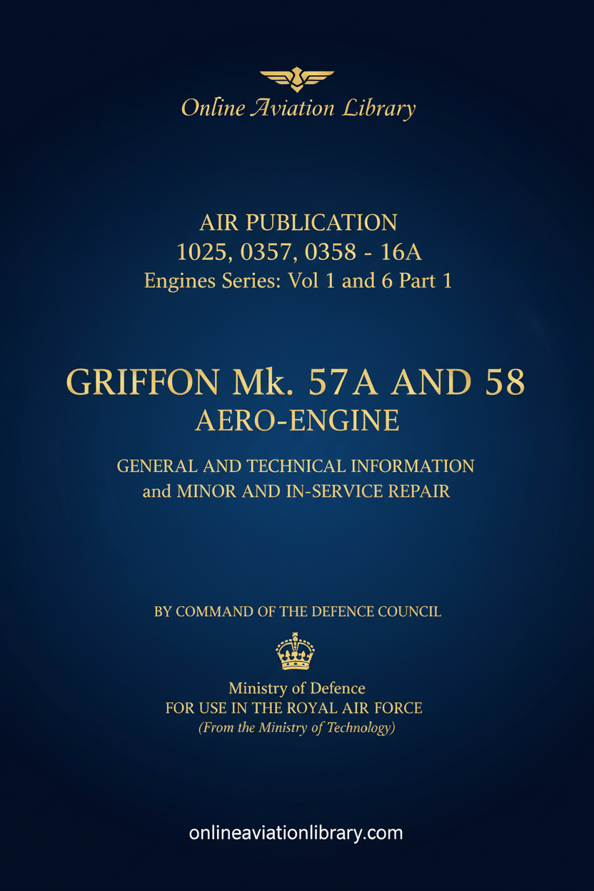 Griffon Mk. 57A and 58 Aero-Engine Manual Cover Page