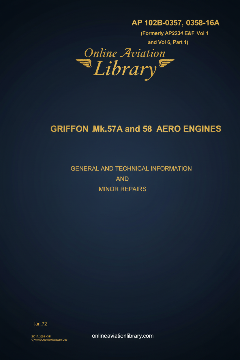 Griffon Mk.57A and 58 Aero Engines Manual Cover Page