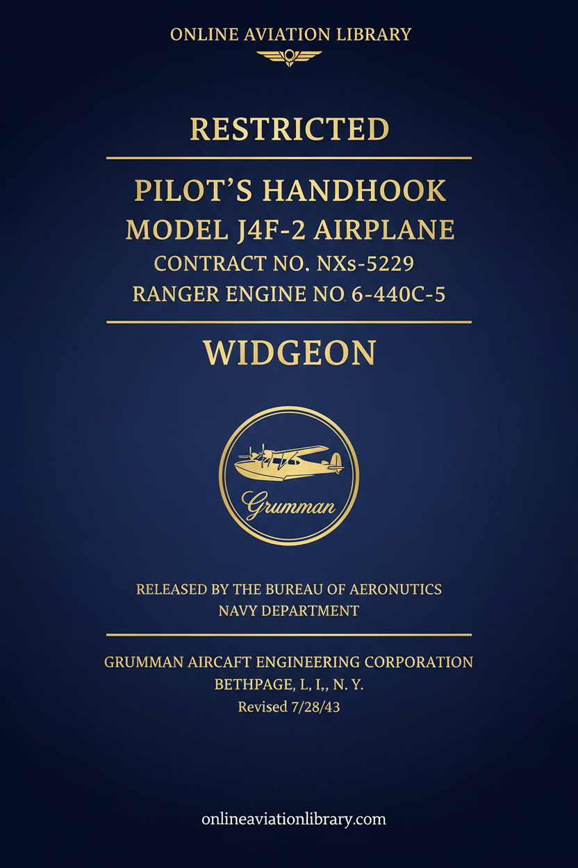 Grumman J4F-2 Widgeon Pilot's Handbook Cover