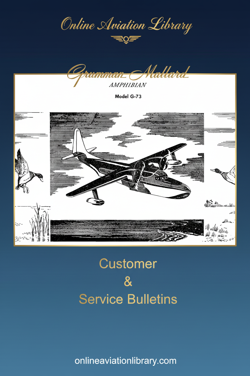 Grumman Mallard Customer & Service Bulletins Cover Page