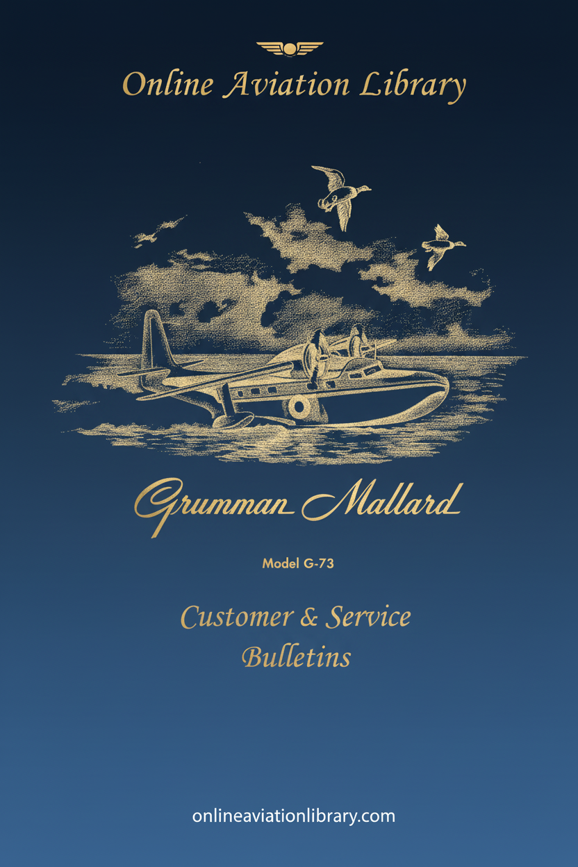 Grumman Mallard Customer & Service Bulletins Cover Page