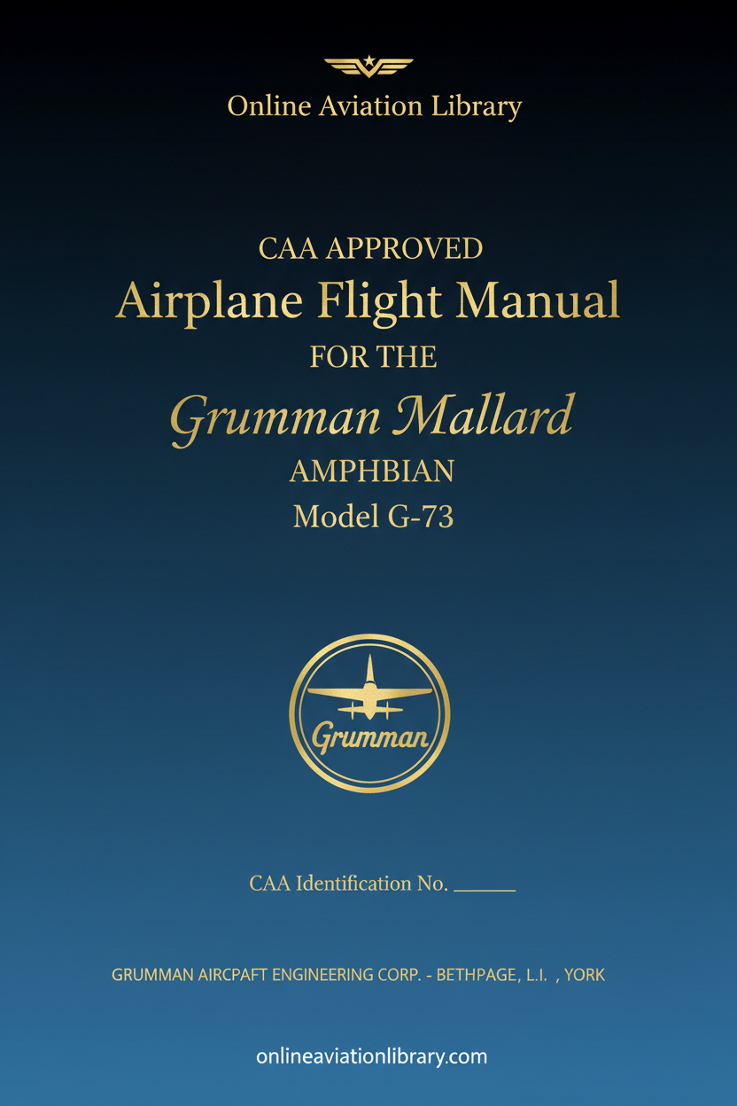 Grumman Mallard Flight Manual Cover Page