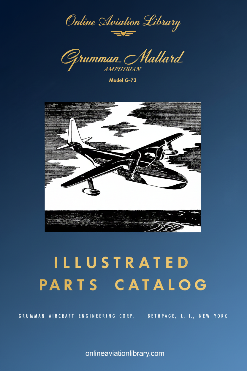 Grumman Mallard G-73 Illustrated Parts Catalog Cover Page
