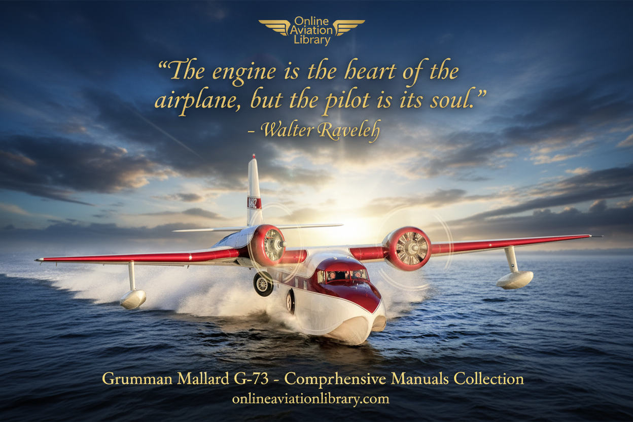 Grumman Mallard Promotional Banner with Aviation Quote