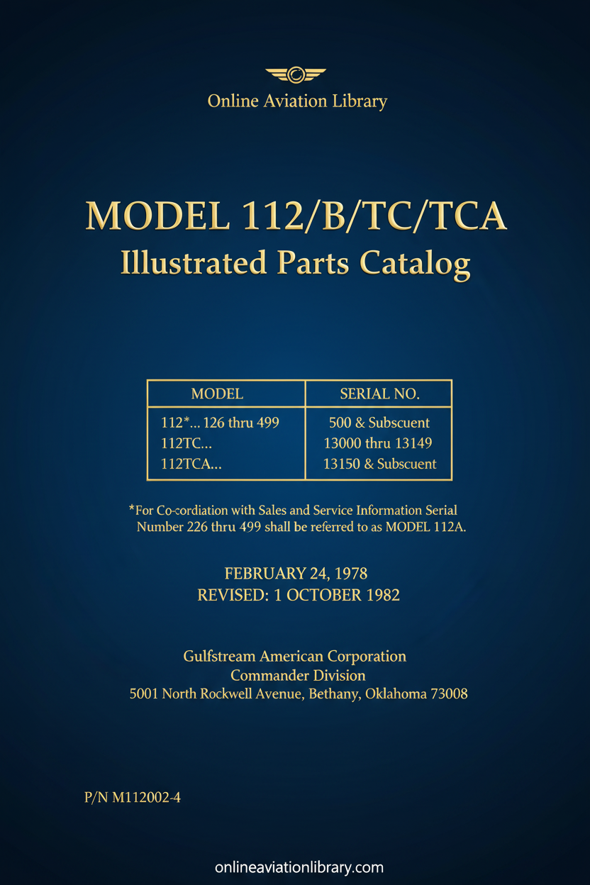 Gulfstream American Model 112/B/TC/TCA Cover Page