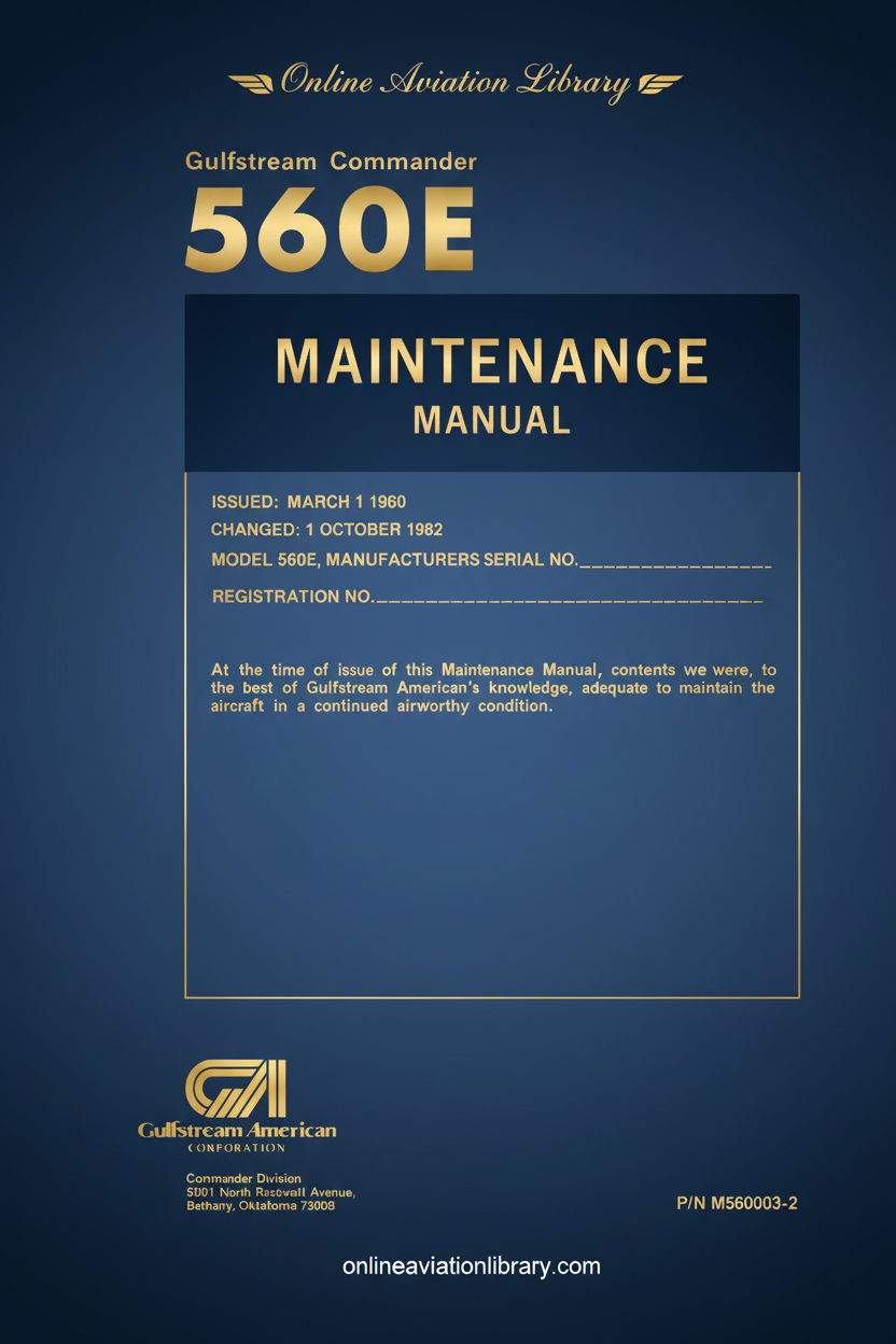 Gulfstream Commander 560E Maintenance Manual Cover Page