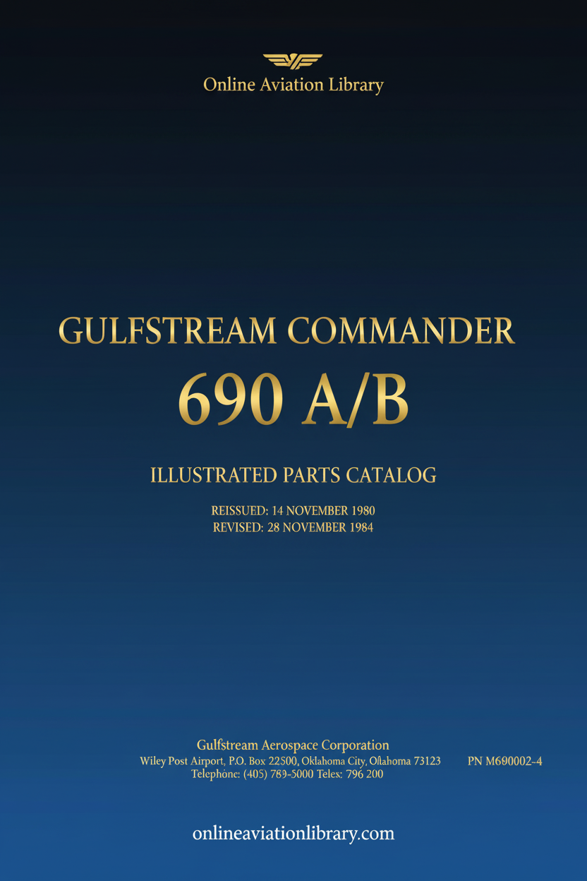 Gulfstream Commander 690 A/B Parts Catalog Standard Cover Page